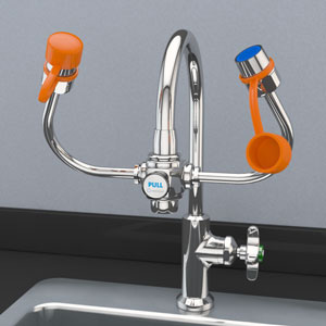 Eyewash, Faucet Mount, Adjustable Outlet Heads, Prime Industries Inc, EW101