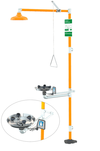 WaterSaver Safety Station, Barrier-Free with Eye Wash, Prime Industries, SSBF909