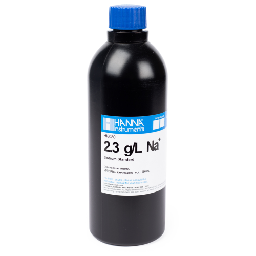 2.3 g/L Na+ Standard Solution in FDA bottle, 500 mL, Hanna Instruments, HI8080L