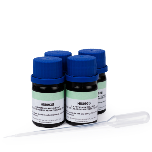 Electrolyte Fill Solution,1M KCl + AgCl in FDA Bottle, 30 mL x 4, Hanna Instruments, HI8093