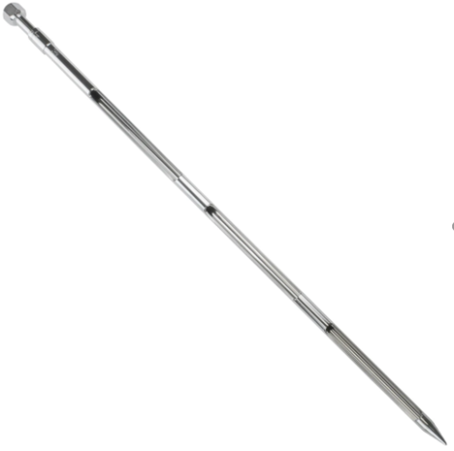 39 in. Chrome Plated Cereal Probe, Open Handle, 3 Long Openings