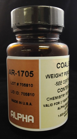 Coal Standard, 1.49% Sulfur, Certificate of Analysis Provided with Each Sample (Values Are in a Range Similar to this Result and Will Vary Based on Current Lot Available)