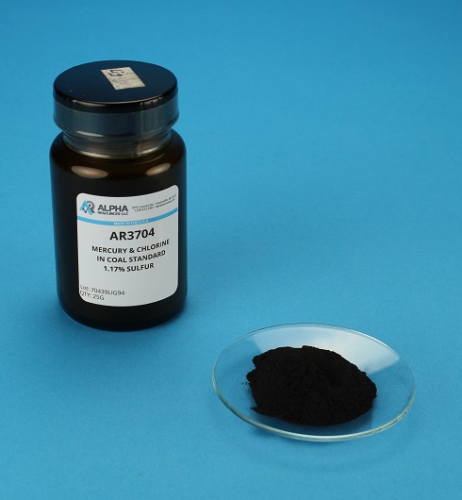 Mercury and Chlorine In Coal CRM, 25 g, 0.12 ug/g Hg, 1.17% S