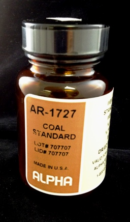 Coal Standard, Proximate Values, Certificate of Analysis Provided with Each, AR1727