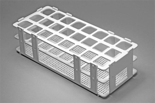 No-Wire Test Tube Rack, 20-25 mm Tubes, 24-Place, White, Autoclavable, Bel Art Products, F18745-0003