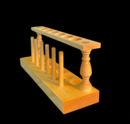 Support, 6-Funnel, Wood, Slotted Funnel Openings Spaced 133 mm (5-1/4 in.) Center to Center, Bennett Wood Specialties, 2608