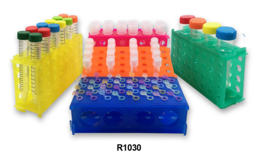 Rack, 4-Way (4 x 50 mL, 12 x 15 mL, 32 x 0.5, 1.5, or 2 mL), Rainbow Pack, 5/PK, MTC Bio, R1030