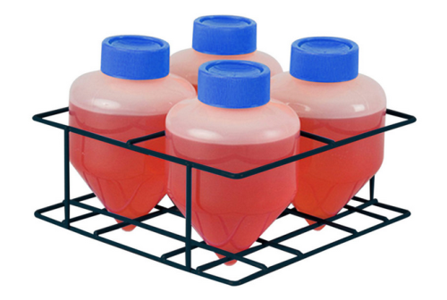 Rack, Centrifuge Tubes, 4 x 500 mL Plastic Coated Wire, Autoclavable, MTC Bio, C1500-RK