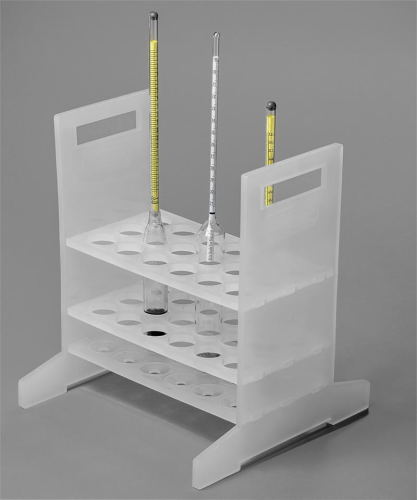Hydrometer Rack for Short Hydrometers, 18-Place, Polypropylene, Bel Art Products, F18988-0001