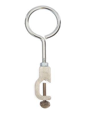 Clamp Supports Rods up to 3/4 inch Diameter. Ring is 1-7/8 in. I.D. and 2-1/8 in. O.D.
