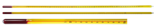 PRECISION LABORATORY - Non-Mercury Fractional Degree Thermometers - Red Spirit, -1 to 51C, Total Immersion, 460mm