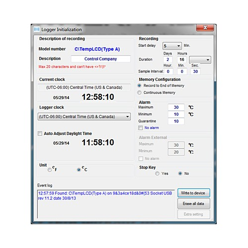 Traceable MaxiThermal Software for use with Traceable Logger-Trac Temperature Datalogger, Antylia, 6580
