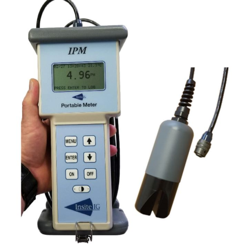 Portable Suspended Solids Meter Kit -- IPM with PSS Sensor & 20ft Cable, 250 to 30,000 mg/L Range, InsiteIG, IPM/PSS-20-PCC