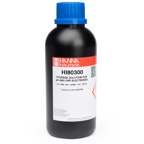 Electrode Storage Solution in FDA Bottle, 230 mL, Hanna Instruments, HI80300M