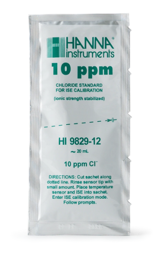 10 ppm Chloride Standard for HI 7609829-11 Chloride ISE (Non-Regulated), Hanna Instruments, HI9829-12