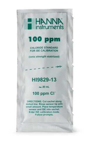 100 ppm Chloride Standard for HI 7609829-11 Chloride ISE (Non-Regulated), Hanna Instruments, HI9829-13