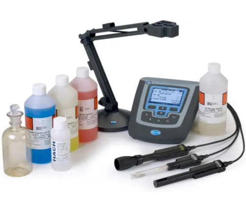 Multiparameter Meter, Water Quality Laboratory Meter Dual Channel Kit with Digital pH, Conductivity and LDO Dissolved Oxygen Sensors, Model HQ440D, HACH, 8508700