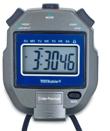Traceable Stopwatch, Big Digit, Model 1051TR, Cole-Parmer, 94460-28