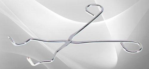 Crucible Tongs, Stainless Steel, Long Neck Style, with Serrated Jaws, 9 in.