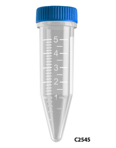 MacroTube Vivid, Five-O, 5.0 mL, Vivid Printed Graduations, Sterile, Attached Screw Caps, 500/CS (10 Foam Racks of 50 Tubes), MTC Bio, C2545