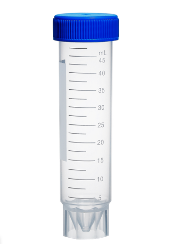 Centrifuge Tubes, 50 mL Polypropylene, Flat Screw Caps, 500/CS (Free-Standing 20 Sterile Bags of 25 Tubes), C2605