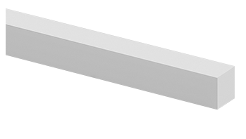 1 in. x 1 in. Molded Teflon® PTFE, Sold by 1 ft Lengths