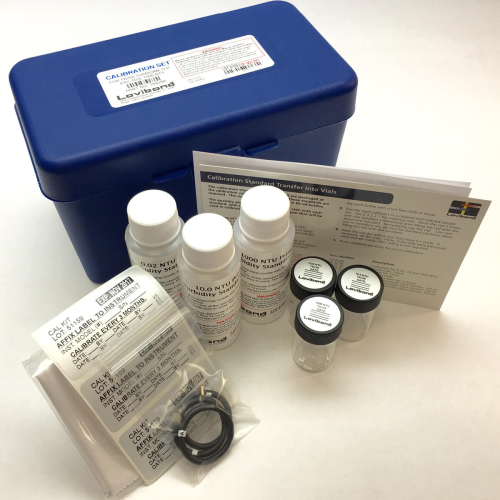 Calibration Set for TB 250 WL 0.02, 10, & 1000 NTU, Tintometer, Inc., 194280 (Shown with TB 250 WL Turbidity Meter and sample cuvettes)