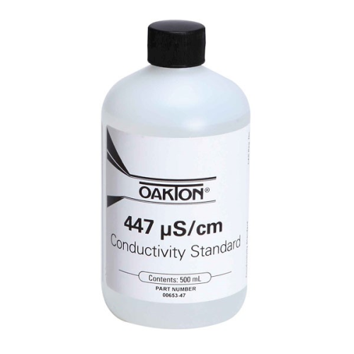 Conductivity Solution, 447uS, All Calibration Solutions Have a Certificate of Analysis Available, Cole-Parmer Instrument Company, WD-00653-47(Non-Regulated)