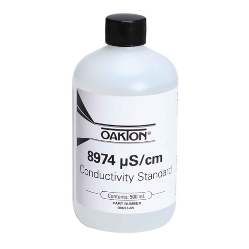 Conductivity Calibration Solution, 8974uS/cm. All calibration solutions have a certificate of analysis available, Cole-Parmer Instrument Company, WD-00653-89 (Non-Regulated)