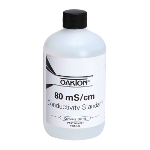 Conductivity Calibration Solution, 80,000uS/cm, All Calibration Solutions Have a Certificate of Analysis Available, Cole-Parmer Instrument Company, WD-00653-32 (Non-Regulated)