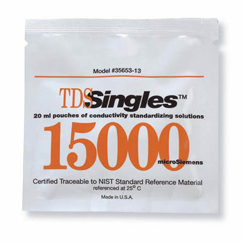 Conductivity Calibration Solution, 15000uS 20 Pouches/PK, Cole Parmer Instrument Co., WD-35653-13
