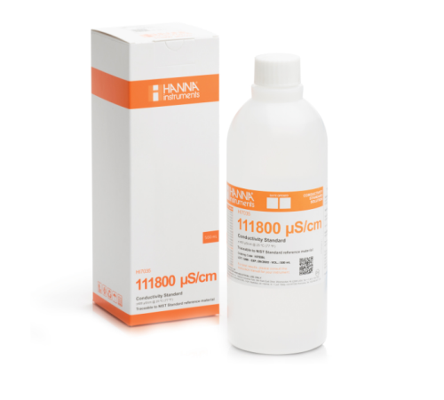 111800 µS/cm Conductivity Standard, 500 mL Bottle, Hanna Instruments, HI7035L