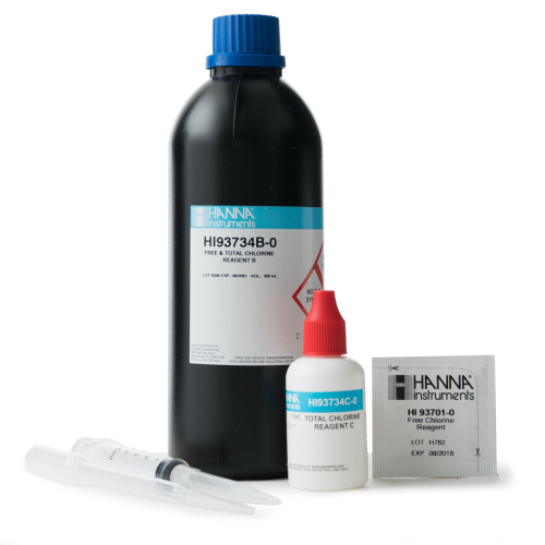 Free and Total Chlorine High Range Reagents, 100 tests, Hanna Instruments, HI93734-01