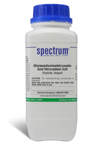 Ethylenediaminetetraacetic Acid Tetrasodium Salt, Dihydrate, Reagent, 500 g Bottle, Spectrum Chemical Mfg, E1047-500GM