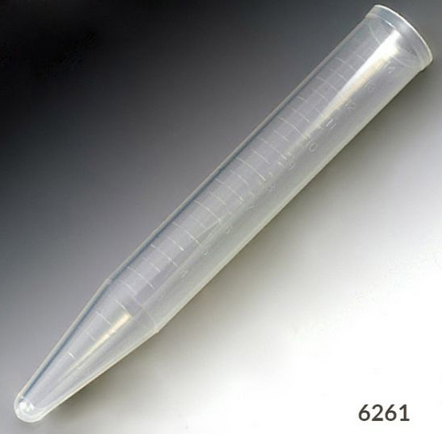 Centrifuge Tube, 15 mL, Polypropylene, Molded Graduations, Non-Sterile, 250/PK, Globe Scientific, 6261-250