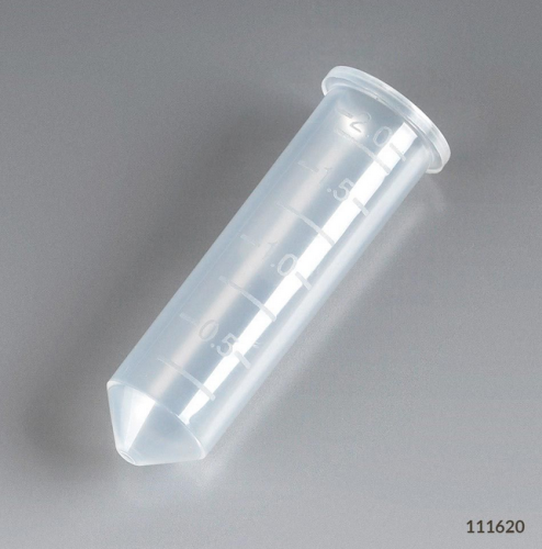Microcentrifuge Tube, 2.0 mL, Polypropylene, No Cap, Graduated, Natural, Non-Sterile, 1000/PK (2 Bags of 500), Globe Scientific, 111620