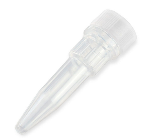 Microtube, 0.5 mL, Attached Screw Cap for Color Insert, with O-Ring, STERILE, Polypropylene, 1000/CS (2 Bags of 500), Globe Scientific, 111690