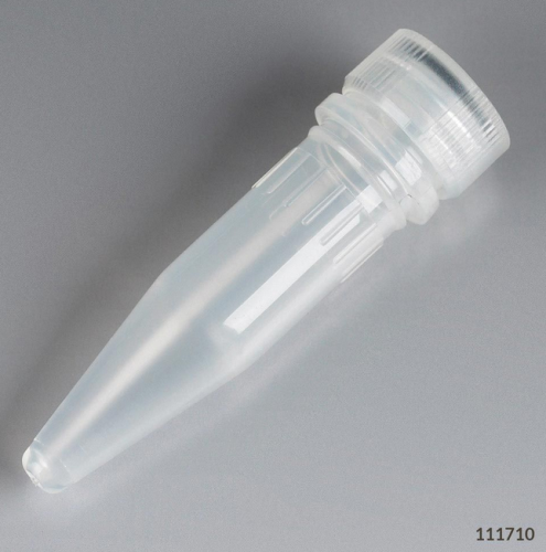 Microtube, 1.5 mL, Attached Screw Cap for Color Insert, with O-Ring, STERILE, Polypropylene, 1000/CS (2 Bags of 500), Globe Scientific, 111710