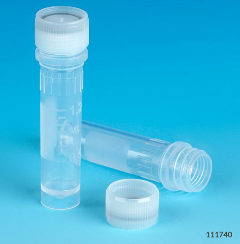 Microtube, 2.0 mL, Self-Standing, Attached Screw Cap for Color Insert, with O-Ring, STERILE, Polypropylene, 1000/CS (2 Bags of 500), Globe Scientific, 111740