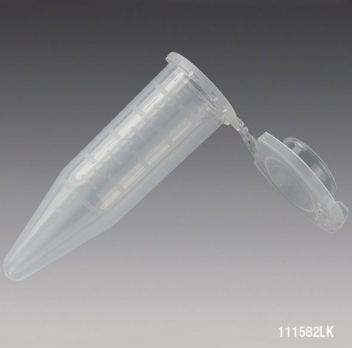Microcentrifuge Tube, 1.5 mL, Polypropylene, Attached Locking Snap Cap, Graduated, Natural, Lot Certified, Non-Sterile, 10000/CS Free, Globe Scientific, 111562LK