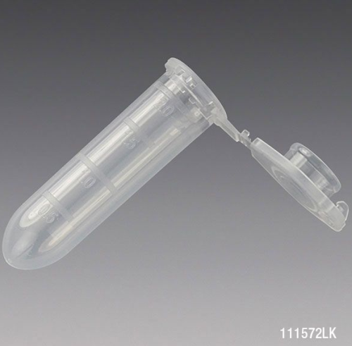 Microcentrifuge Tube, 2.0 mL, Polypropylene, Attached Locking Snap Cap, Graduated, Natural, Lot Certified, Non-Sterile, 8000/CS, Globe Scientific, 111572LK