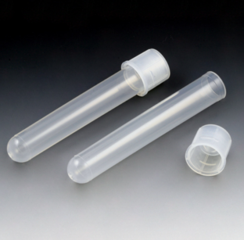Culture Tube, 17 x 100 mm, 15 mL, Polystyrene, STERILE, Attached Dual Position Cap, 500/CS (20 Bags of 25), Globe Scientific, 110158