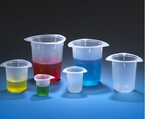 Beaker, Three Corner, Polypropylene (PP), Graduated, 250 mL, 100/CS, Globe Scientific, 3642
