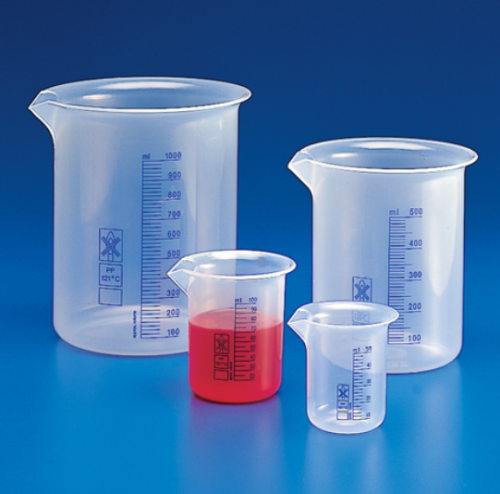 Beaker, Polypropylene (PP), Printed Graduations, 5000 mL, EA, Globe Scientific, 600819-1