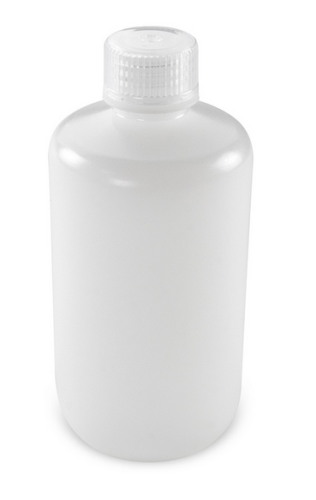 Bottle, Narrow Mouth, Boston Round, High-Density Polyethylene (HDPE) with Polypropylene (PP) Closure, 250 mL, Bulk Packed with Bottles and Caps Bagged Separately, 250/CS, Globe Scientific, 7560250BKS