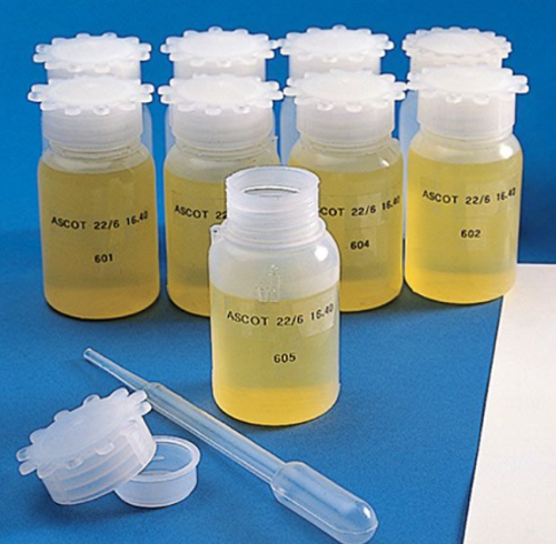 Bottle with Screwcap, Wide Mouth, Round, Graduated, Low-Density Polyethylene (LDPE), Cap: Polypropylene (PP), 500 mL, 20/CS, Globe Scientific, 600411
