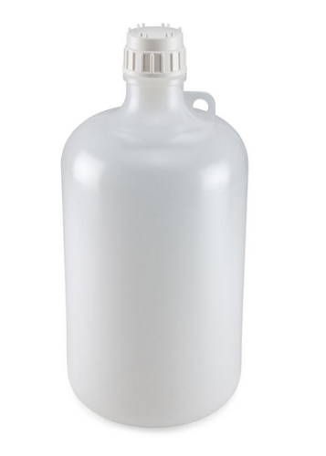 Bottle, Narrow Mouth, Low-Density Polyethylene (LDPE) Bottle, Attached Polypropylene (PP) Screw Cap, 8 L (2 Gallons), 6/CS, Globe Scientific, 7078000