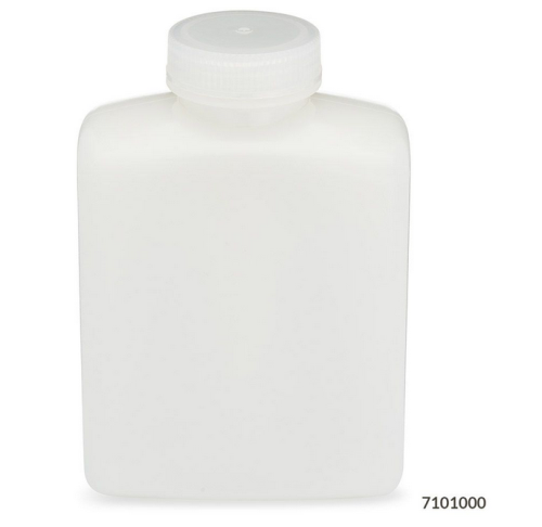 Bottle, Rectangular, High-Density Polyethylene (HDPE) Bottle, 53 mm Polypropylene (PP) Screw Cap, 1000 mL (32 oz), 24/CS (4 Bags of 6), Globe Scientific, 7101000