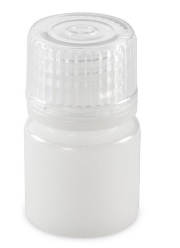 Bottle, Narrow Mouth, Boston Round, High-Density Polyethylene (HDPE) with Polypropylene (PP) Closure, 8 mL, Bulk Packed with Bottles and Caps Bagged Separately, 2000/CS, Globe Scientific, 7560008BKS