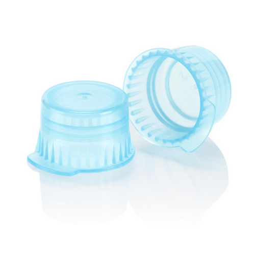 Snap cap, Translucent Blue, Low Density Polyethylene (LDPE) for 12/13 mm Vacuum and Test Tubes, 1000/Pack, Globe Scientific, 113142B